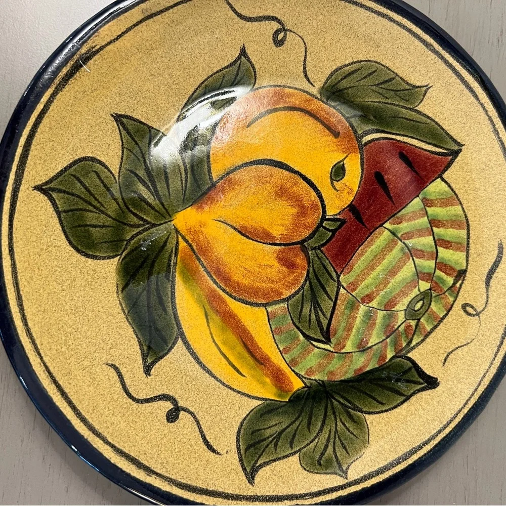 Vintage Mexican Dessert Bread Appetizers Plates Set Of 4 Fruit Hand Painted